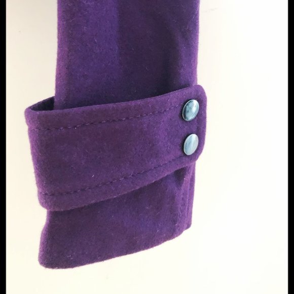 BCBG MaxAzria Cropped Cashmere Coat Purple XXS - Picture 4 of 6